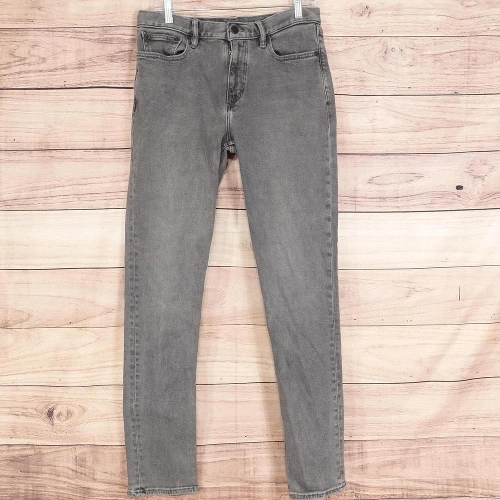 Banana Republic Jeans Mens 32x34 Gray Legacy Slim Fit Stretch Tapered Denim